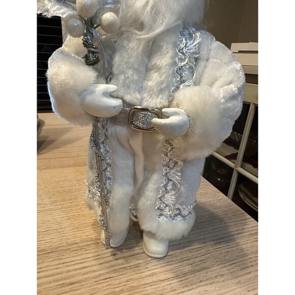 Ded Moroz Father Frost 9” White Silver Resin Figure Russian Christmas Staff - Picture 3 of 8